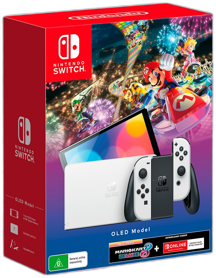  Nintendo Switch OLED Model Mario Kart 8 Deluxe + Switch Online Bundle [AUS]