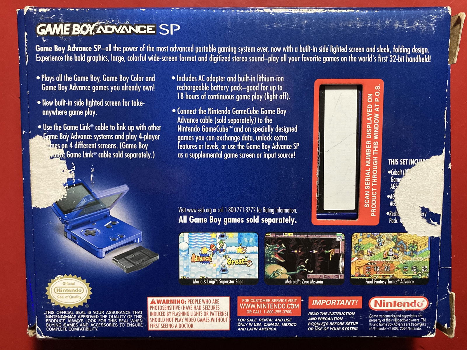 Nintendo Game Boy Advance SP Spider-Man 2 Bundle