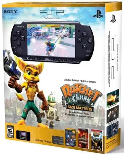 Sony PSP 3000 Black Ratchet and Clank Size Matters Bundle