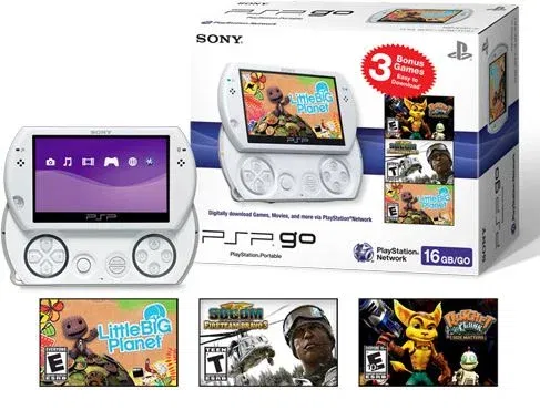 Sony PSP Go White 3 Games Bundle