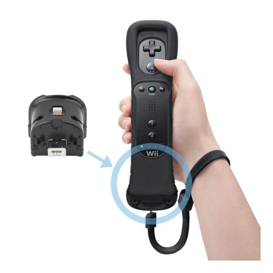  Nintendo Wii Black Motion Plus and Sleeve