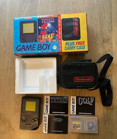 Nintendo Game Boy Big Box Tetris & Golf Non-Windowed Bundle
