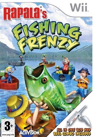  Nintendo Wii Rapala&#039;s Fishing Frenzy + All in One Rod and Reel Combo Bundle