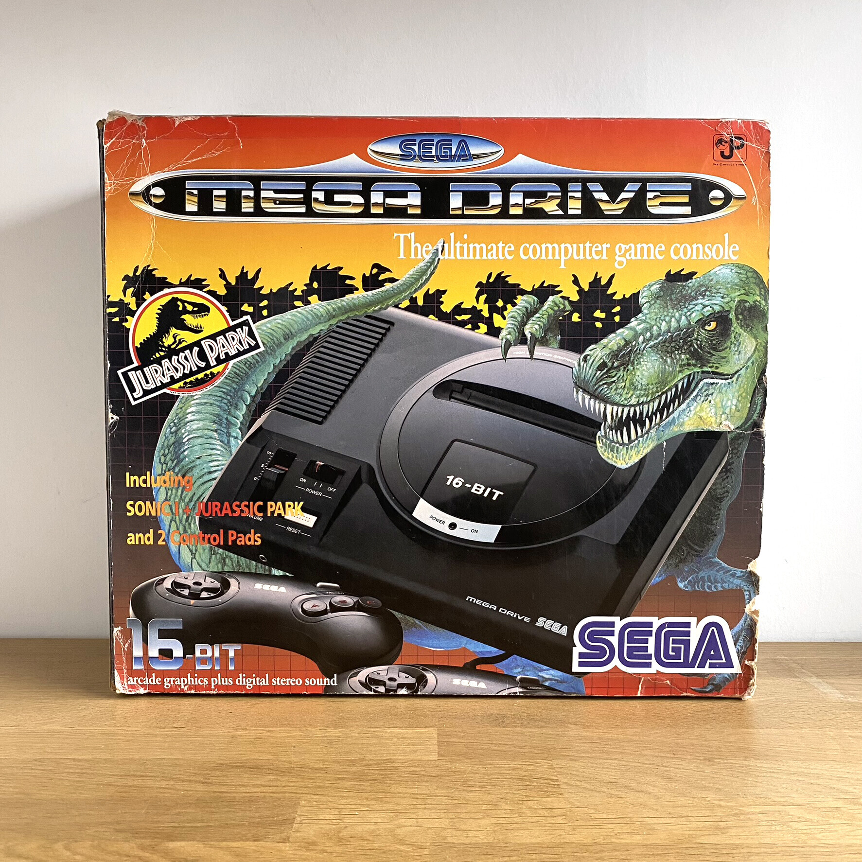  Sega Genesis Mega Drive Sonic +  Jurassic Park Bundle 