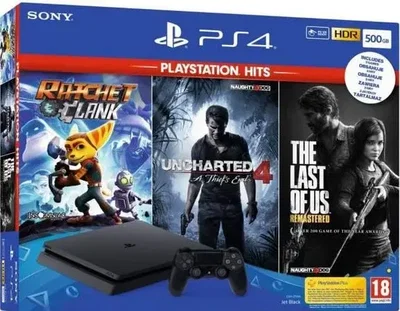 Sony PlayStation 4 Slim Ratchet and Clank + Uncharted 4 + The Last of Us Bundle