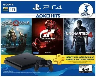 Sony PlayStation 4 Slim God of War + Gran Turismo + Uncharted 4 Bundle