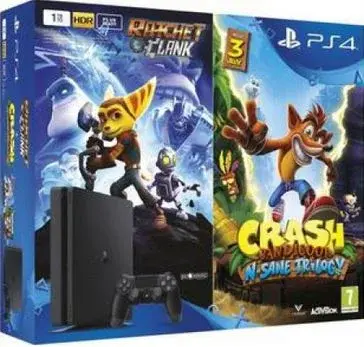 Sony PlayStation 4 Slim Ratchet and Clank + Crash Bandicoot Bundle ...