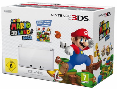 Nintendo 3DS Ice White Super Mario 3D Land Bundle [EU]