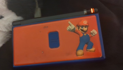 Nintendo DS Lite Mario Decal Black & Cobalt Blue Console