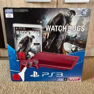 Sony PlayStation 3 Super Slim Watch Dogs Red Bundle