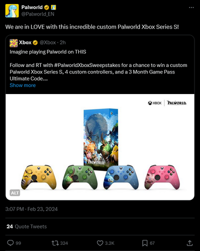 Microsoft Xbox Series S Palworld Custom Console