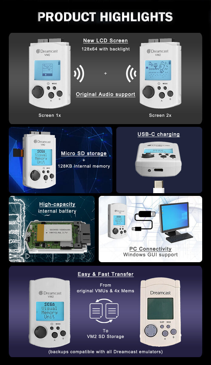  Sega Dreamcast VM2 Dreamcast