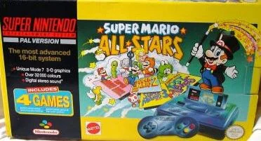 SNES Super Mario All Stars Yellow Console