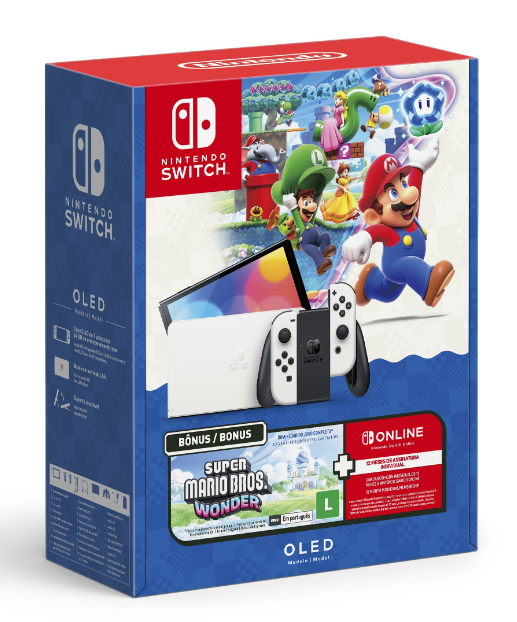  Nintendo Switch OLED Super Mario Bros. Wonder + Nintendo Switch Online Bundle