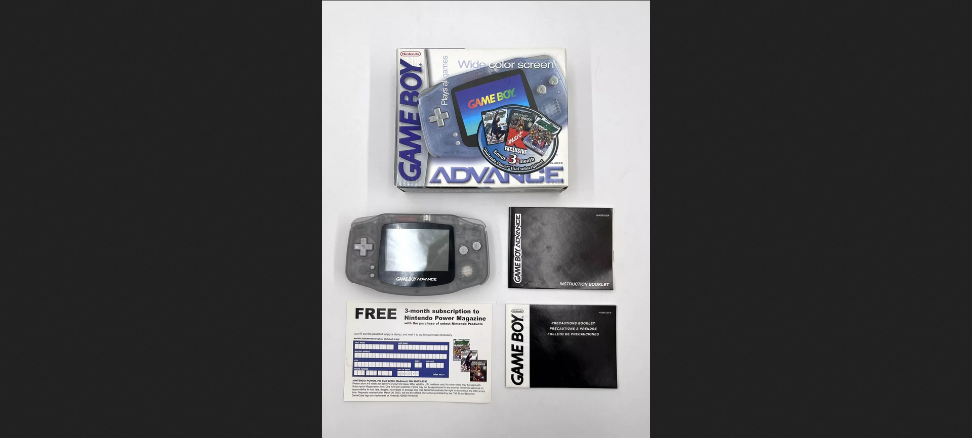  Nintendo Game Boy Advance Glacier Kmart Bundle