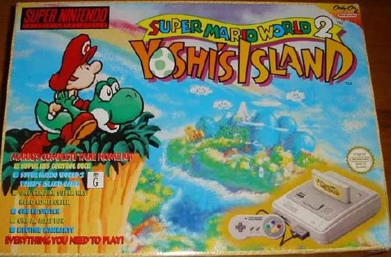  SNES Super Mario World 2 Yoshi&#039;s Island Bundle