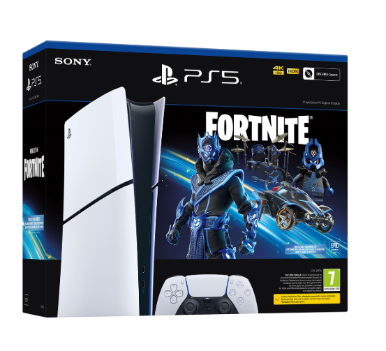 Sony PlayStation 5 Slim Digital Edition Cobalt Star Fortnite Console Bundle