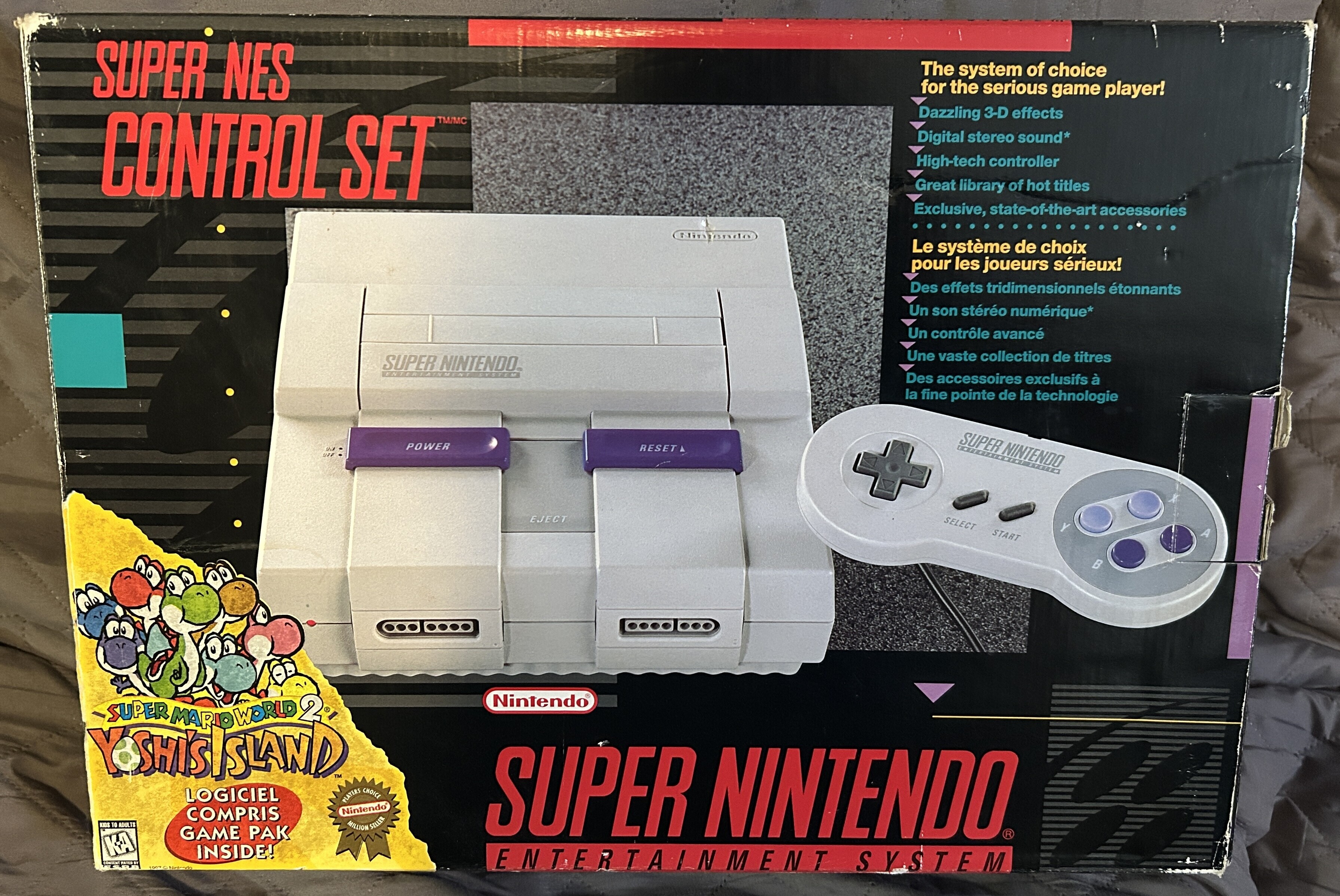  Nintendo SNES Mario World 2 Yoshi’s Island Control Set [CA]