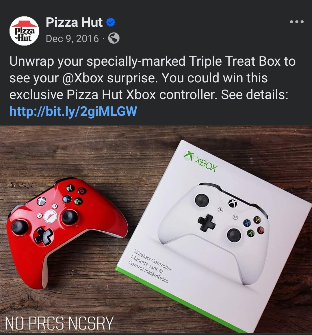 Microsoft Xbox One S Pizza Hut Controller