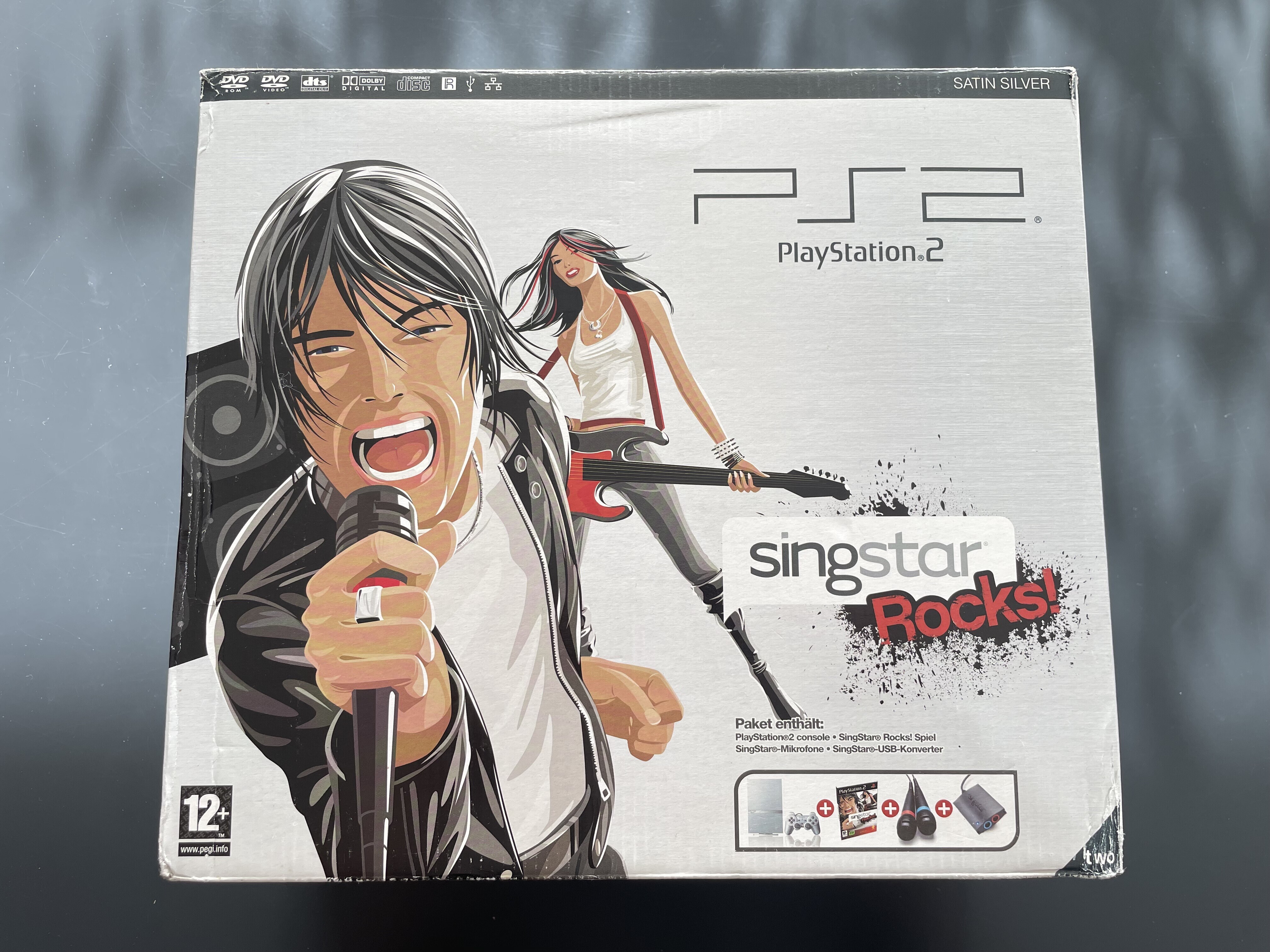  Sony PlayStation 2 singstar Rocks! Satin Silver Slim Bundle [PAL EU]