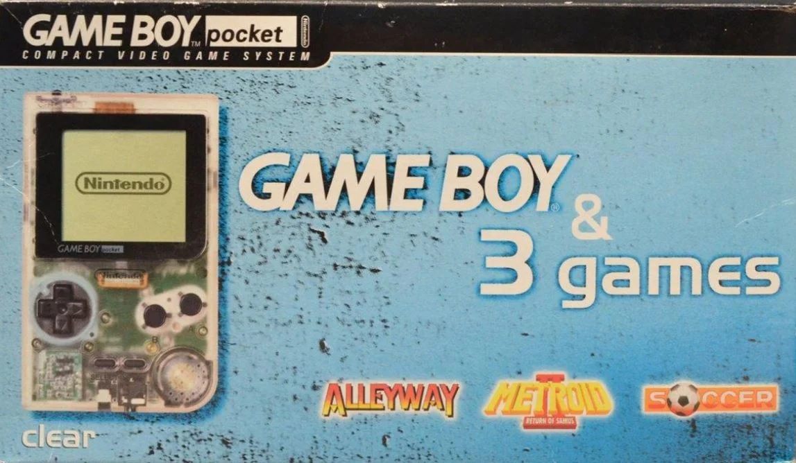  Nintendo Game Boy Pocket 3 Games Pack Blue Bundle