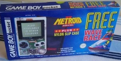 Nintendo Game Boy Pocket Metroid II + Wave Race Bundle