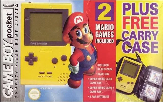  Nintendo Game Boy Pocket 2 Mario Games + Carry Case Console Bundle