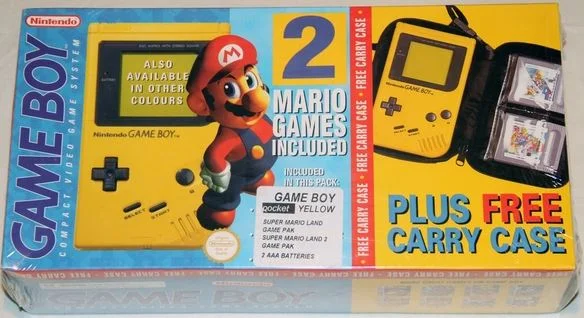  Nintendo Game Boy Mario + Carry Case Yellow Bundle
