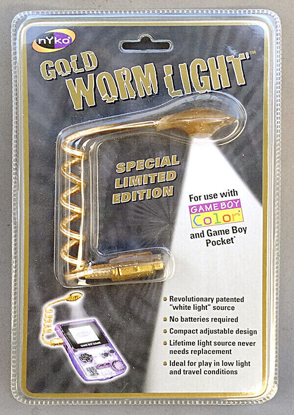  Nintendo Game Boy Color Gold Worm Light