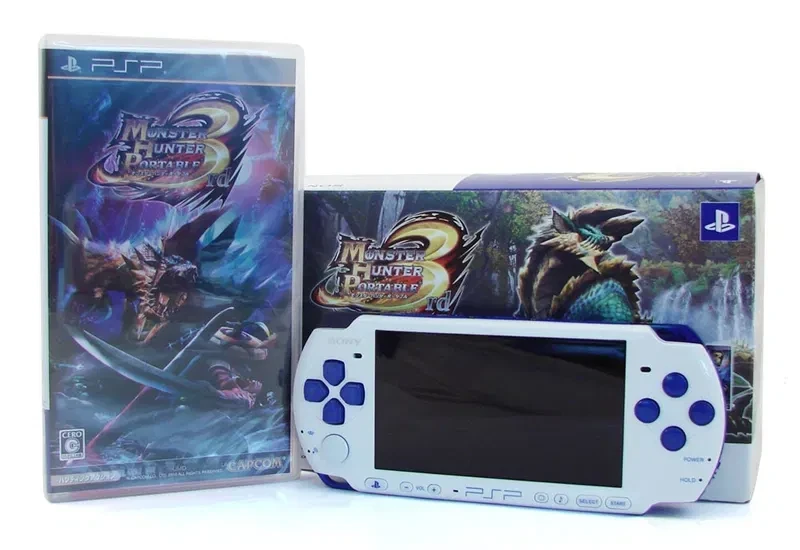 Sony PSP X000 Series 3000 Monster Hunter 3 White Console