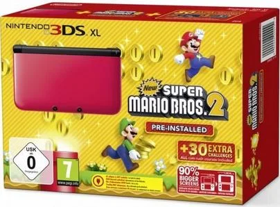  Nintendo 3DS XL New Super Mario Bros 2 Red Bundle