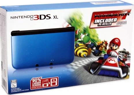  Nintendo 3DS XL Mario Kart 7 Blue Bundle