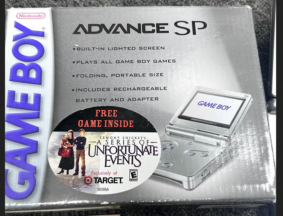  Nintendo Game Boy Advance SP Lemony Snicket Target Bundle