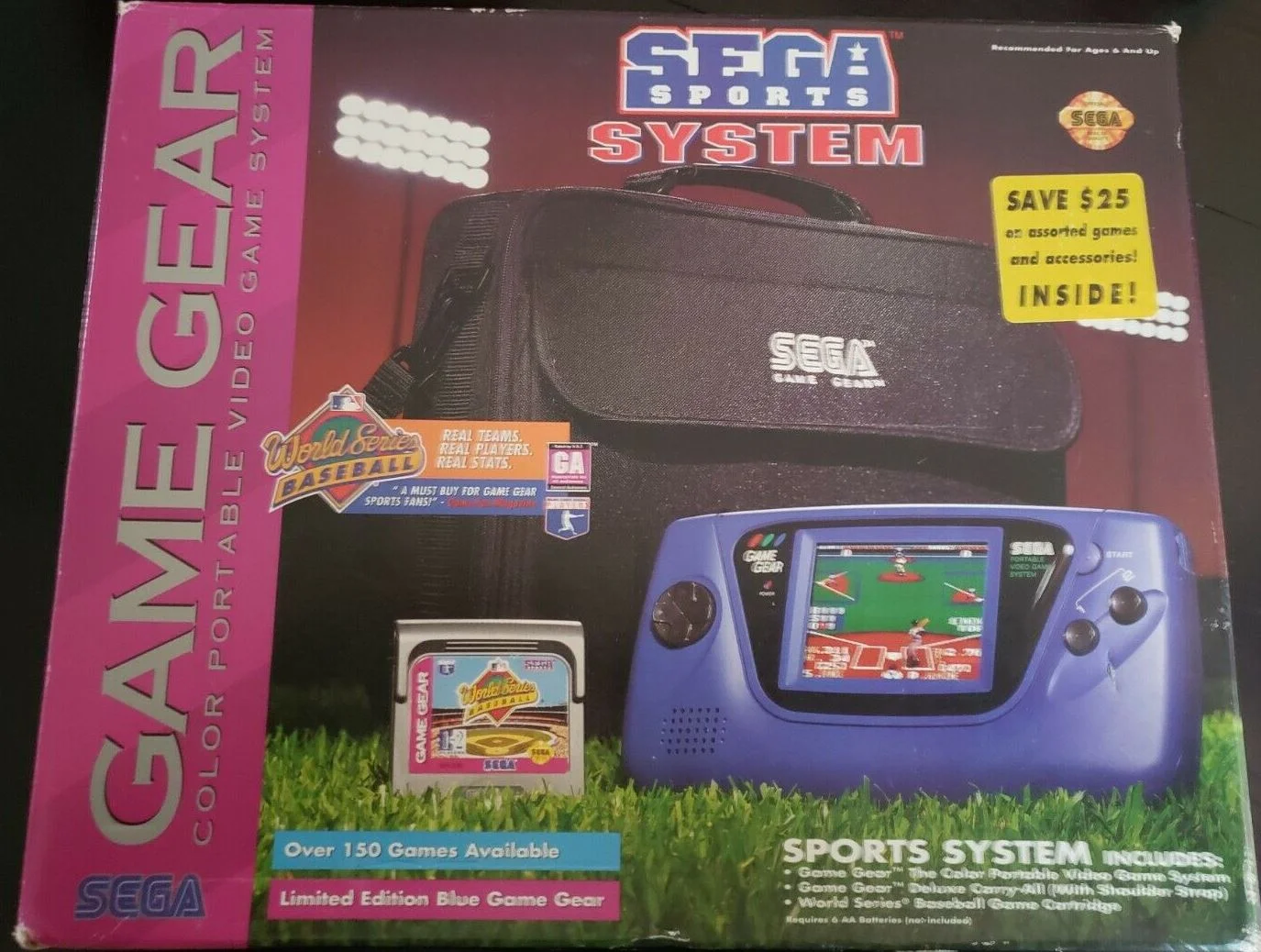  Sega Game Gear Blue Sports Console