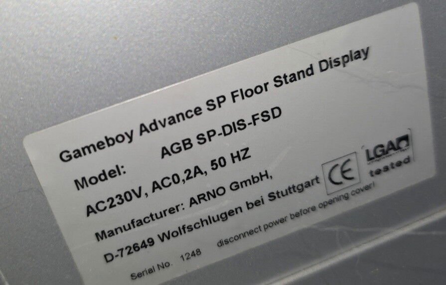 Nintendo Game Boy Advance SP Kiosk [EU]
