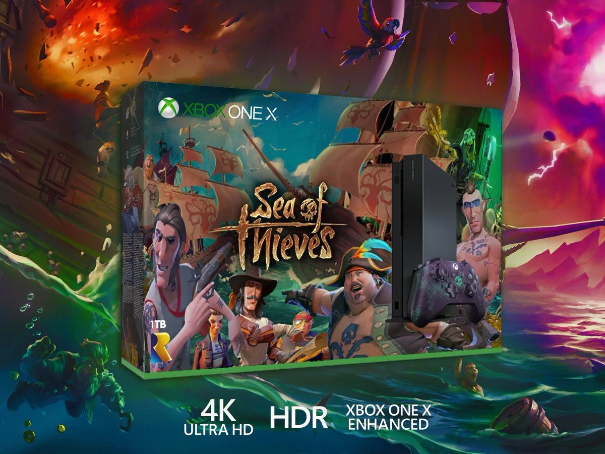  Microsoft Xbox One X Project Scorpio Sea of Thieves Bundle