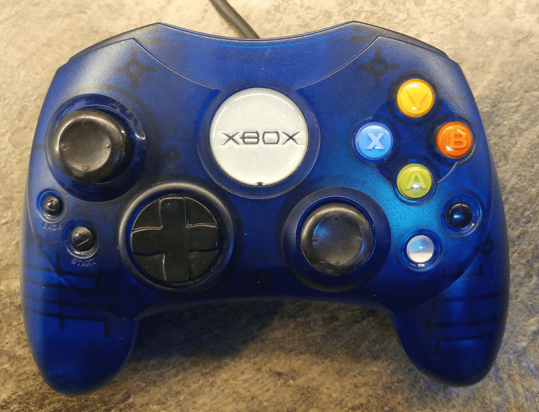  Microsoft Xbox Blue S Controller (White Jewel)