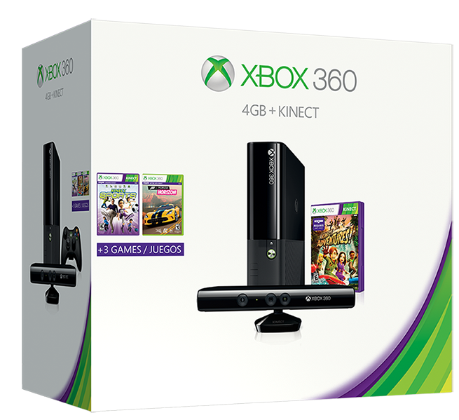  Microsoft Xbox 360 E 4GB Kinect Holiday Value Bundle
