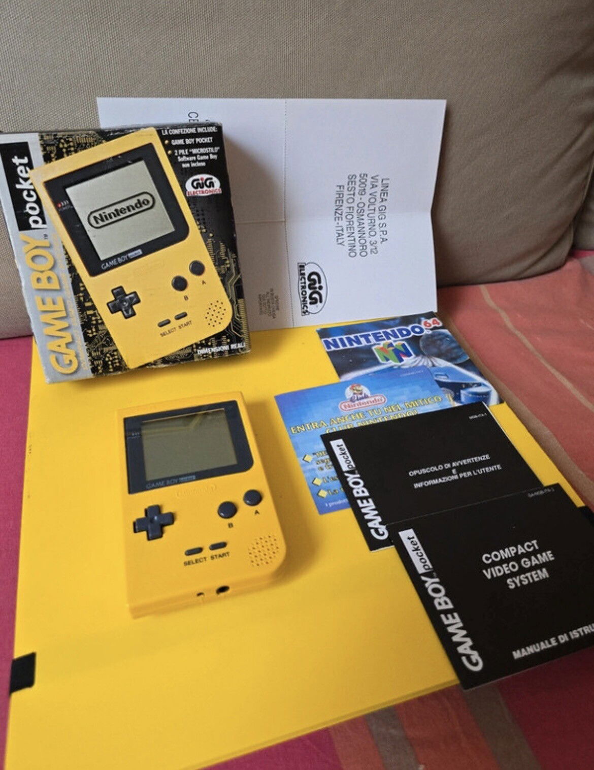  Nintendo Game Boy Pocket Yellow Console [IT]