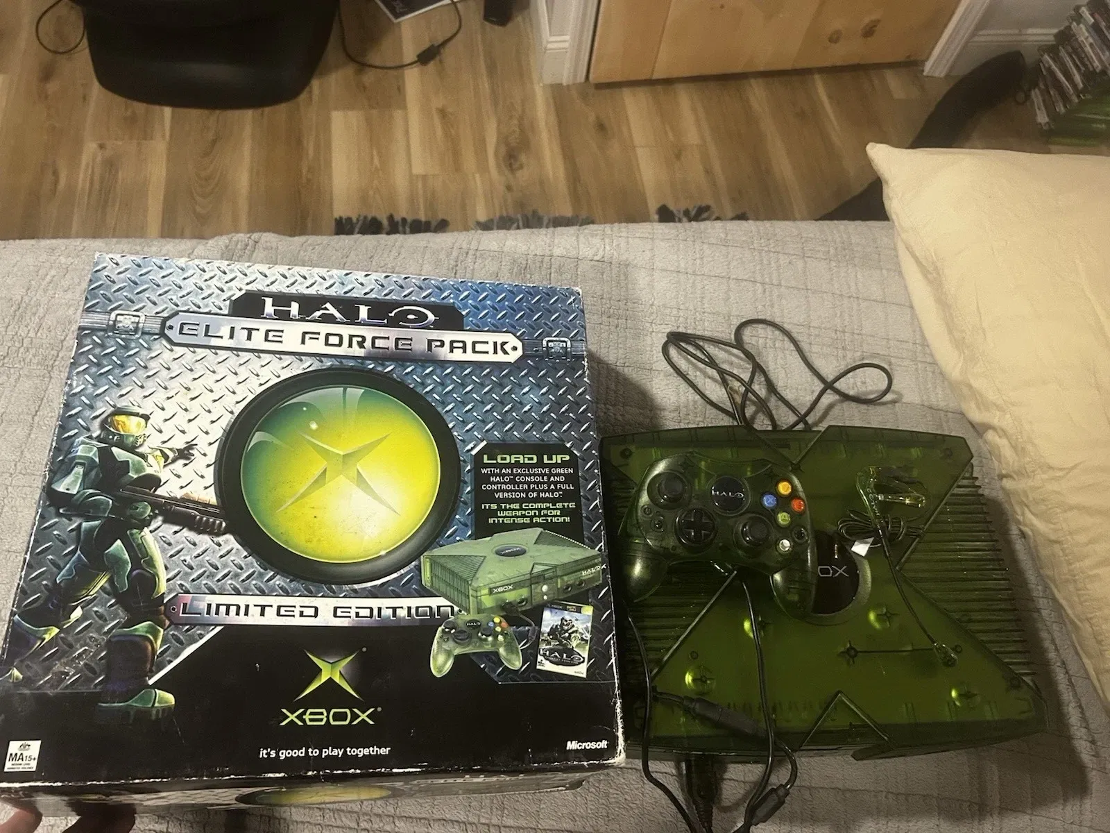 Microsoft Xbox Clear Green Halo Elite Force Pack