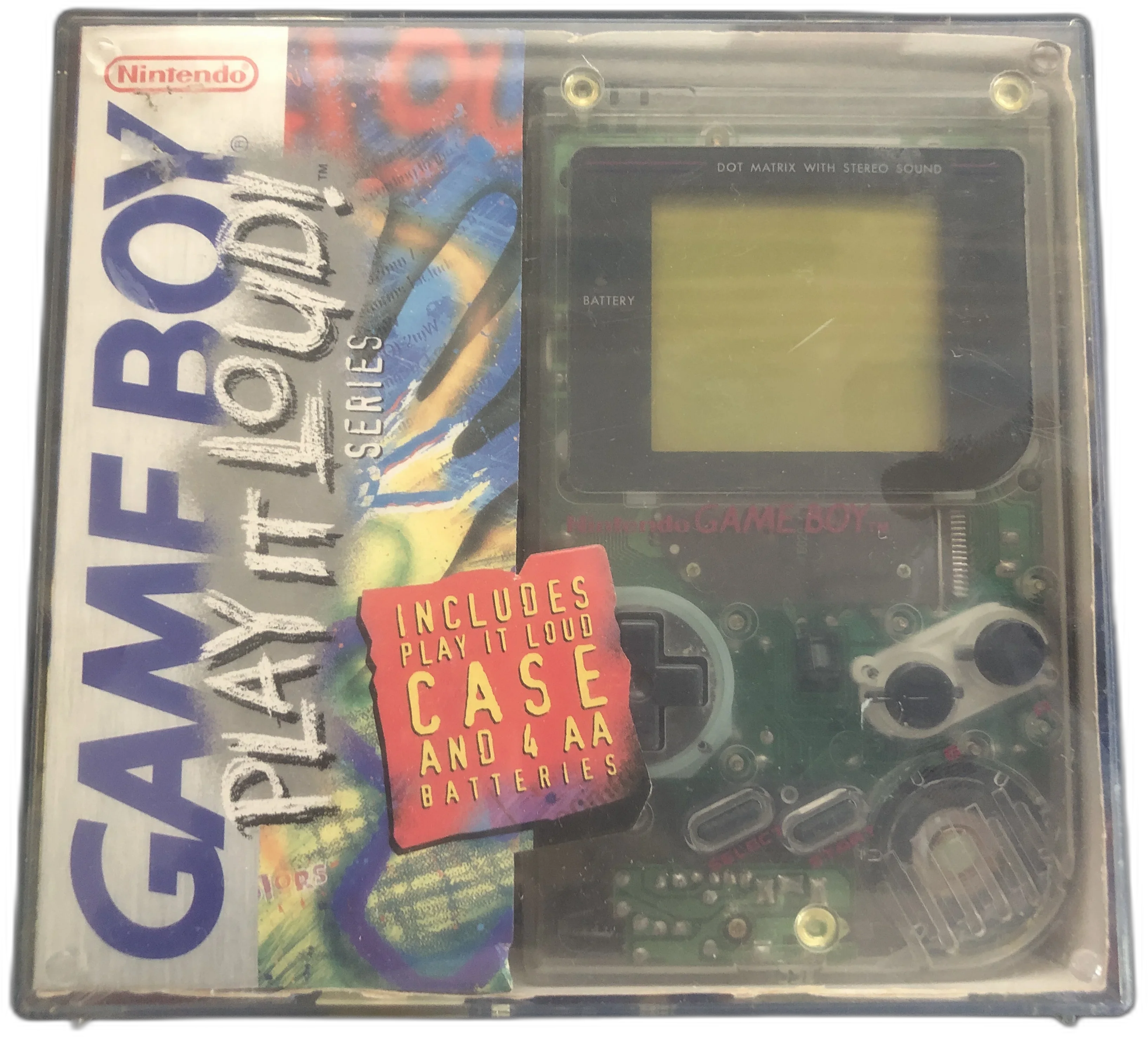  Nintendo Game Boy Play It Loud Crystal Case Clear Console