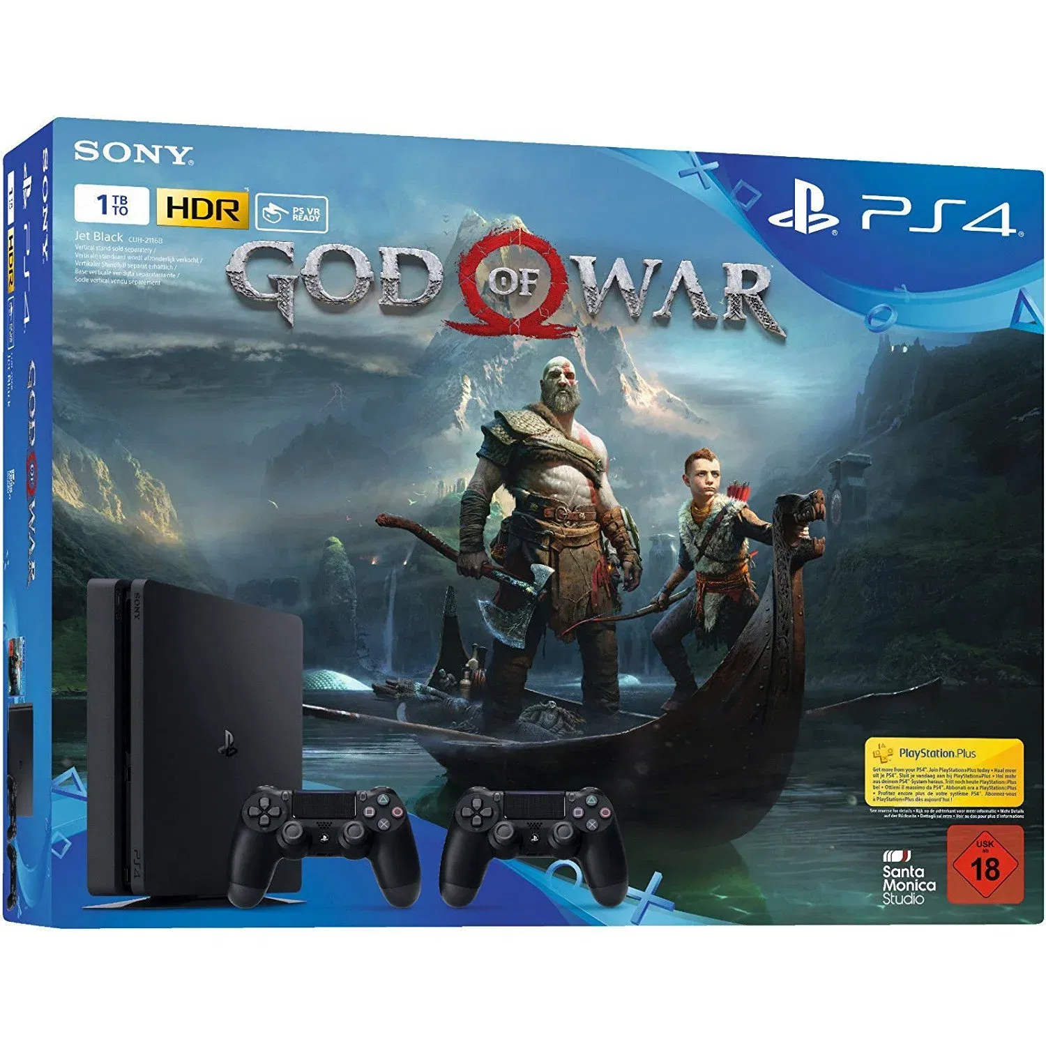 PlayStation 4 Slim (1TB) PS4 Hits Console Bundle includes God Of War, GT  Sport, Uncharted 4 (Import Version)