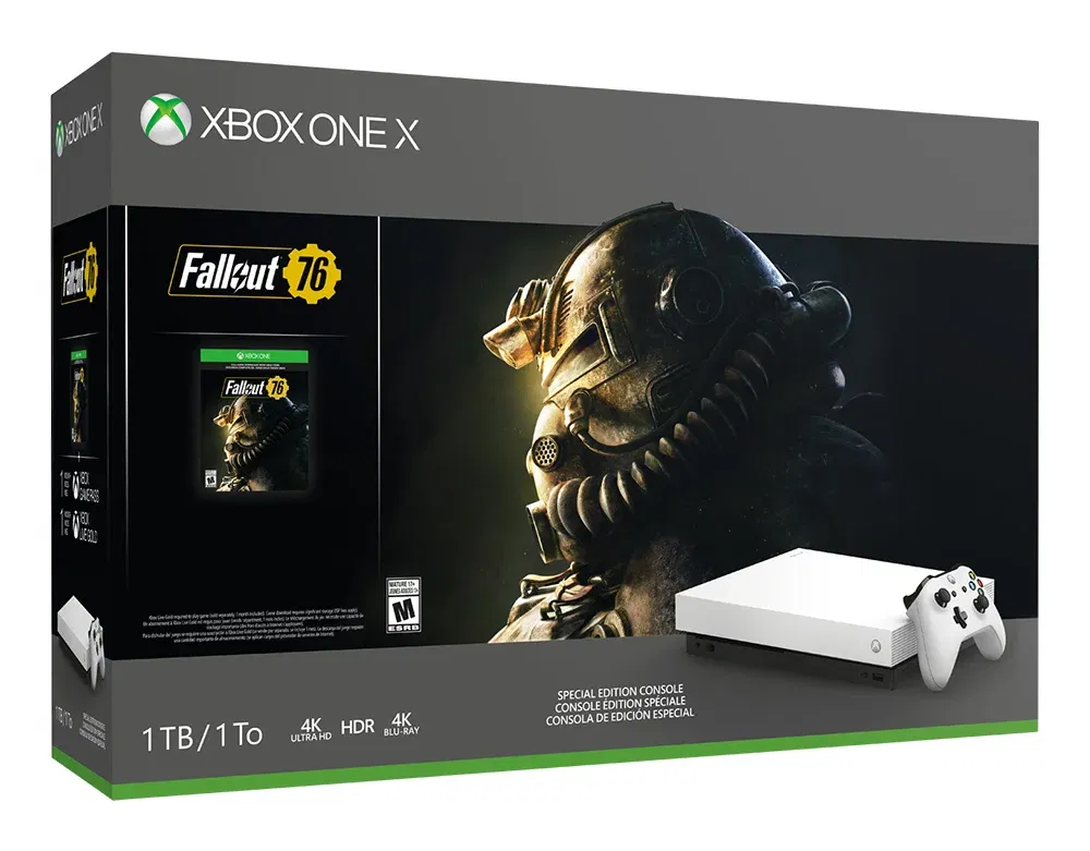  Microsoft Xbox One X Fallout 76 White Bundle