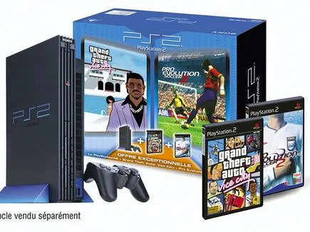  Sony PlayStation 2 GTA Vice City + PES 2 Bundle