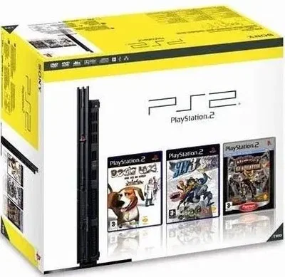 Sony PlayStation 2 Slim Dogs Life + Sly 3 + Ratchet Gladiator Bundle