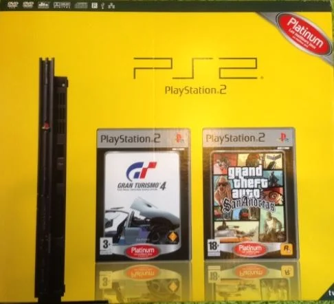  Sony PlayStation 2 Slim Gran Turismo 4 + GTA San Andreas Bundle