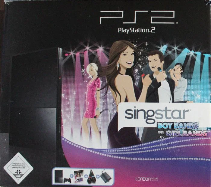  Sony PlayStation 2 Slim Singstar Boy Band vs Girl Band Bundle