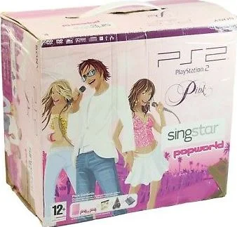 Sony PlayStation 2 Slim Singstar Popworld Pink Bundle