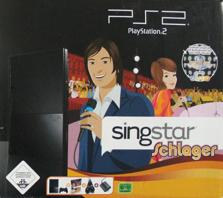  Sony PlayStation 2 Slim Singstar Schlager Bundle