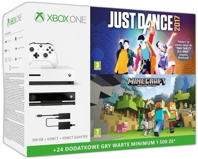  Microsoft Xbox One S Just Dance 2017+ Minecraft Bundle